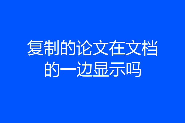 复制的论文在文档的一边显示吗