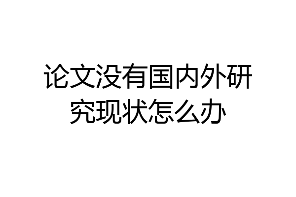 论文没有国内外研究现状怎么办