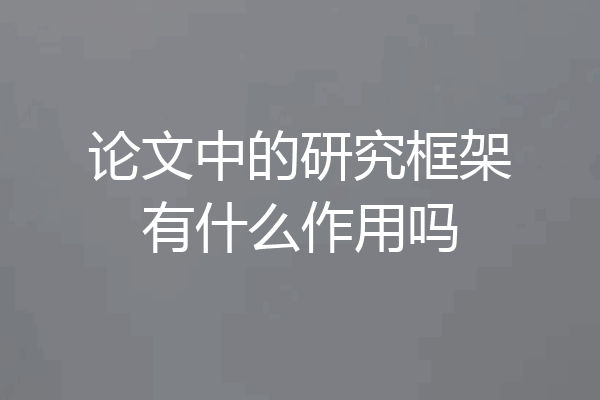 论文中的研究框架有什么作用吗