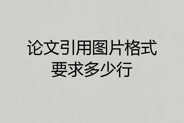论文引用图片格式要求多少行