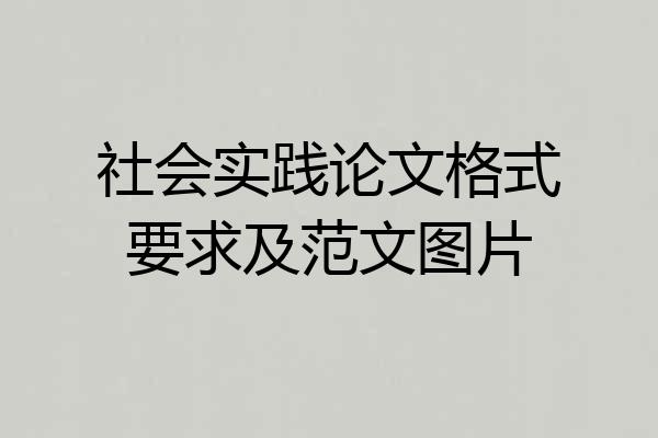 社会实践论文格式要求及范文图片