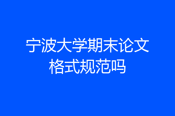 宁波大学期末论文格式规范吗