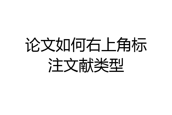 论文如何右上角标注文献类型