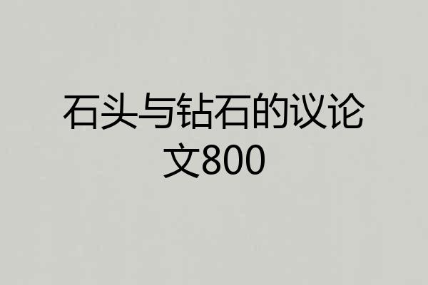 石头与钻石的议论文800