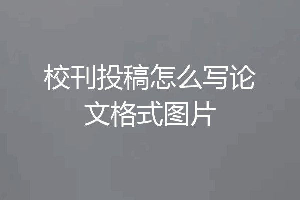 校刊投稿怎么写论文格式图片