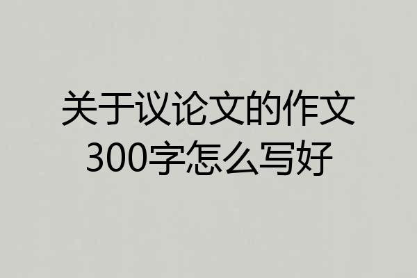 关于议论文的作文300字怎么写好