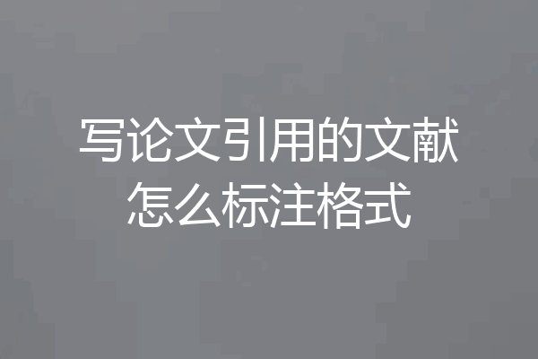 写论文引用的文献怎么标注格式