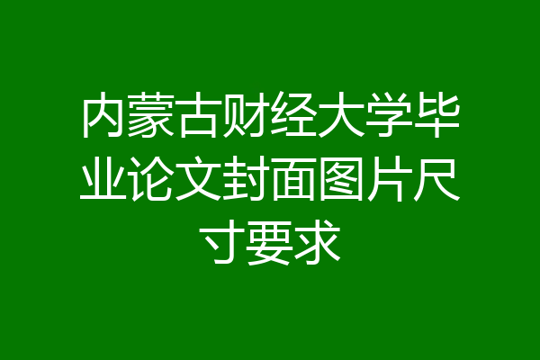 内蒙古财经大学毕业论文封面图片尺寸要求