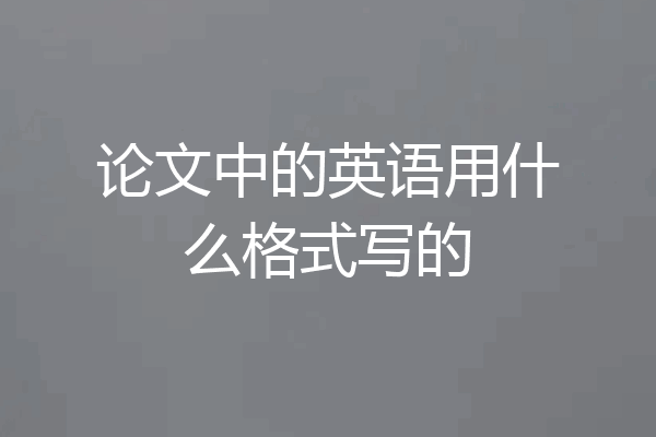 论文中的英语用什么格式写的