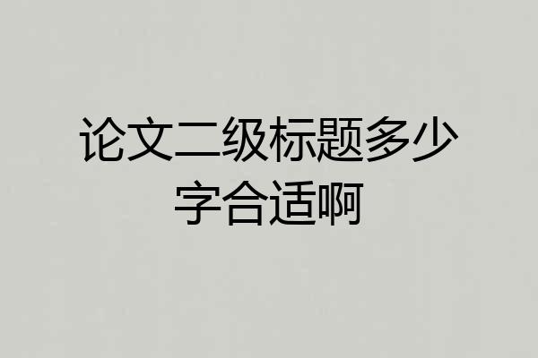 论文二级标题多少字合适啊