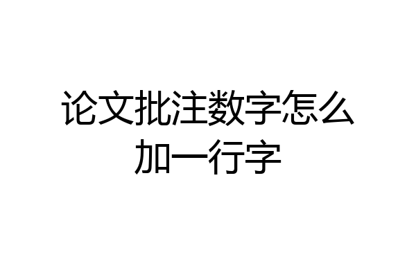 论文批注数字怎么加一行字