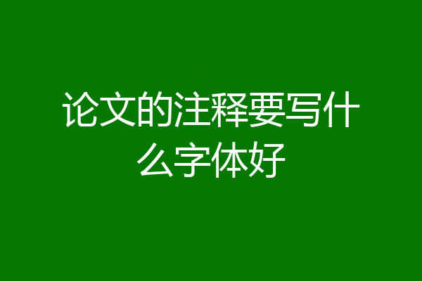 论文的注释要写什么字体好