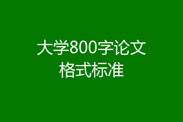 大学800字论文格式标准