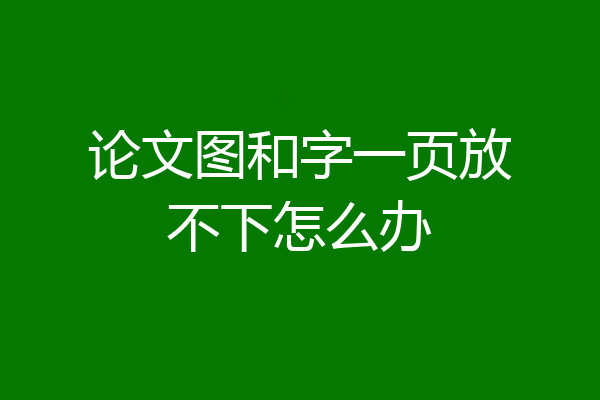 论文图和字一页放不下怎么办