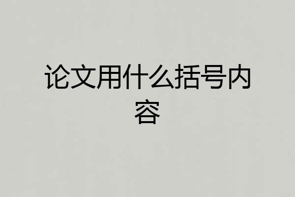论文用什么括号内容