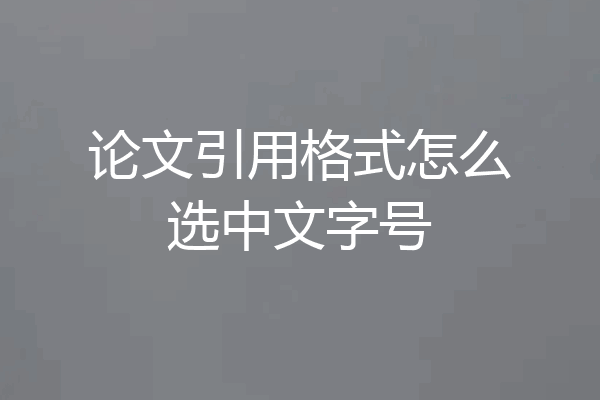 论文引用格式怎么选中文字号