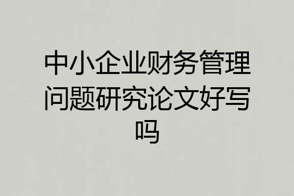 中小企业财务管理问题研究论文好写吗