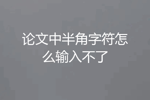 论文中半角字符怎么输入不了