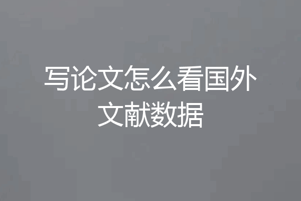 写论文怎么看国外文献数据
