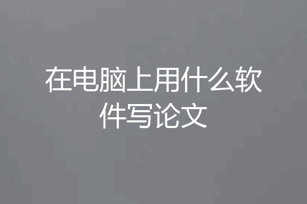 在电脑上用什么软件写论文