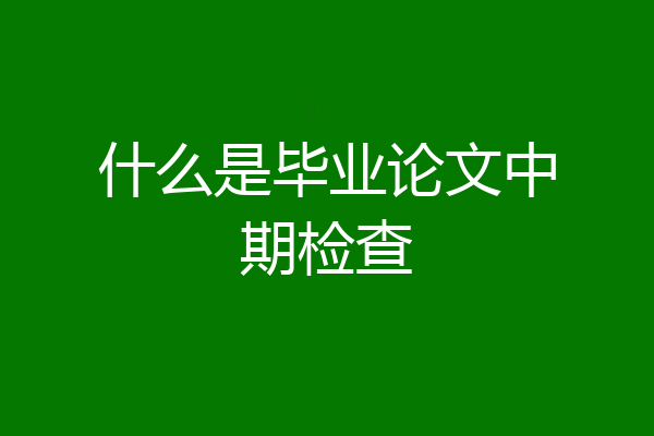 什么是毕业论文中期检查