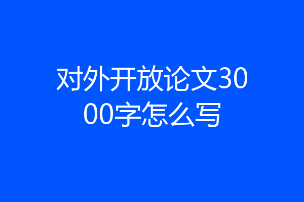 对外开放论文3000字怎么写