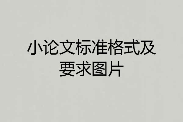 小论文标准格式及要求图片