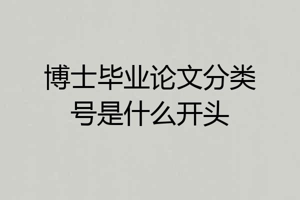博士毕业论文分类号是什么开头