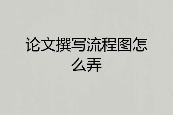 论文撰写流程图怎么弄