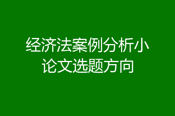经济法案例分析小论文选题方向