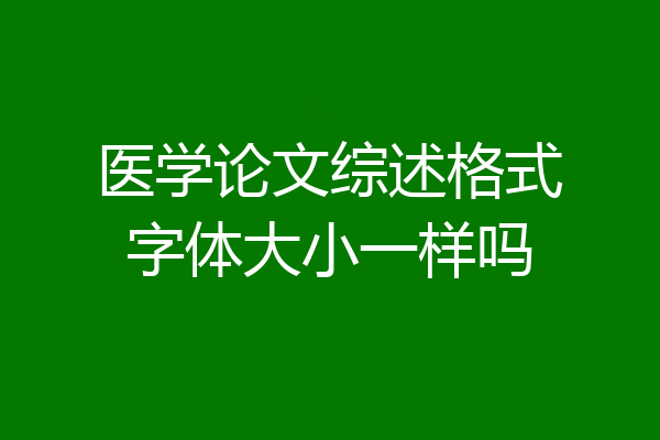 医学论文综述格式字体大小一样吗