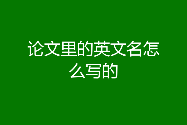 论文里的英文名怎么写的