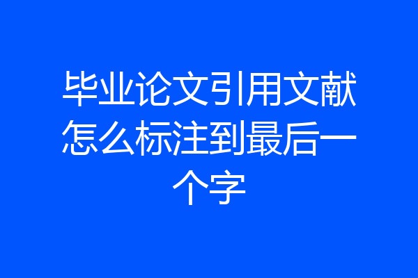 毕业论文引用文献怎么标注到最后一个字