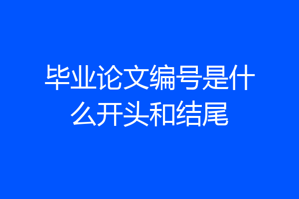 毕业论文编号是什么开头和结尾
