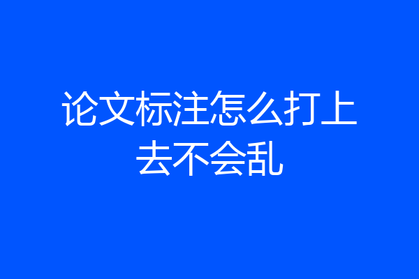 论文标注怎么打上去不会乱