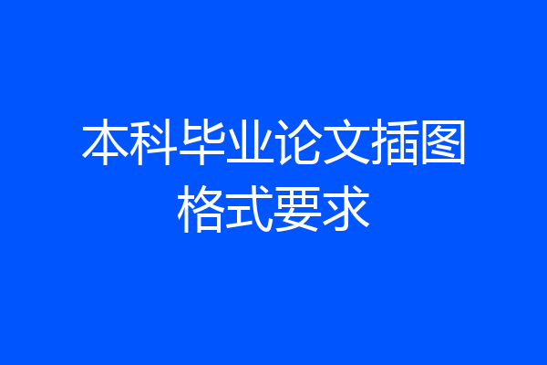 本科毕业论文插图格式要求