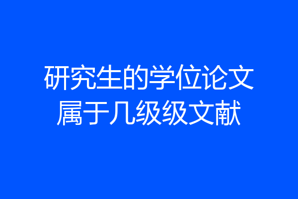 研究生的学位论文属于几级级文献