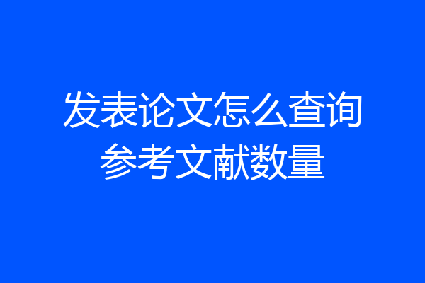 发表论文怎么查询参考文献数量