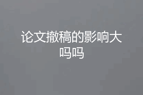 论文撤稿的影响大吗吗