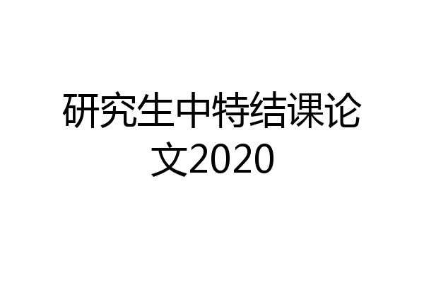 研究生中特结课论文2020
