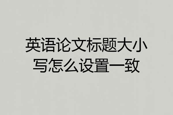 英语论文标题大小写怎么设置一致