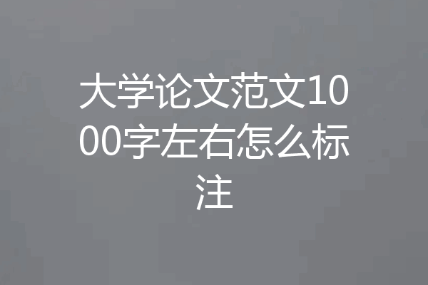 大学论文范文1000字左右怎么标注