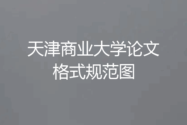 天津商业大学论文格式规范图