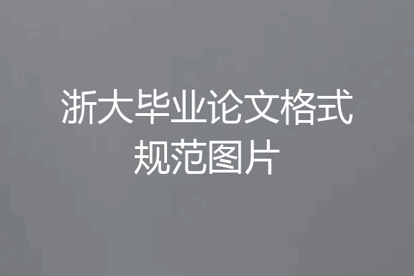 浙大毕业论文格式规范图片