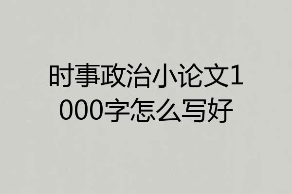 时事政治小论文1000字怎么写好