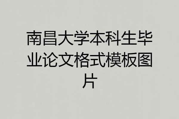 南昌大学本科生毕业论文格式模板图片