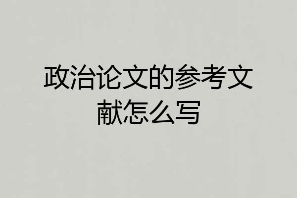 政治论文的参考文献怎么写