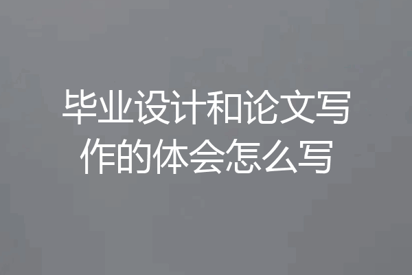 毕业设计和论文写作的体会怎么写
