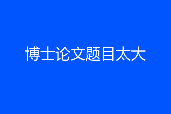 博士论文题目太大