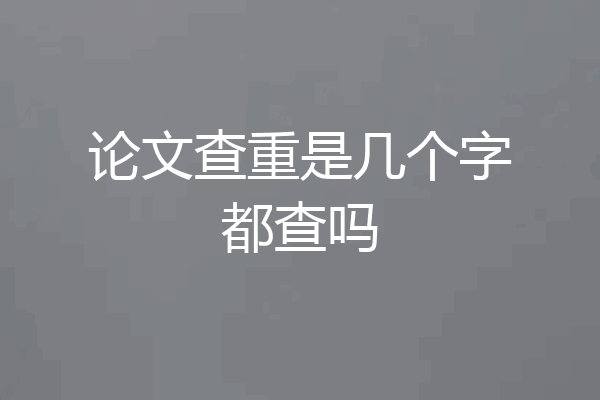 论文查重是几个字都查吗